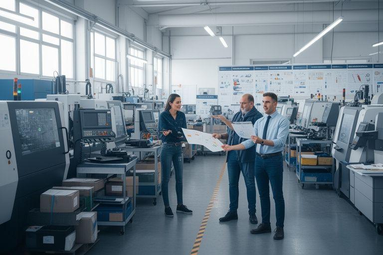 PMI manifatturiera con reparto produttivo organizzato e linee di lavorazione